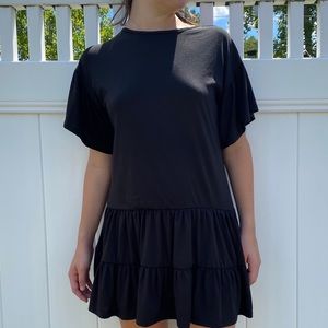 Francesca’s Black Ruffle Tshirt Dress